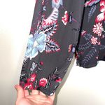 The Loft Gray & Multicolor Floral Paisley Print Ruffle Hem Blouse Photo 3