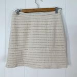 ZARA  Cream Crocheted Mini Skirt With Embroidered Sunflowers S Photo 1