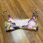 Xhilaration  Tropical Floral‎ Print Scoop Neck Bikini Top Pink Blue - Size XS Photo 1