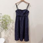 J.ING Jing Navy Bodice Midi Dress with Velvet Straps Size L NWT Blue Size L Photo 1