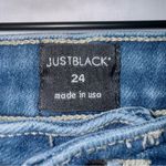 Just Black  Medium Wash Denim Mid Rise Frayed Hem Ankle Length Jeans size 24 Photo 1
