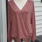 Max Studio Faux Wrap High-Low waist V-Neck Blouse Photo 0