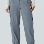 Halara  Mid Rise Button Zipper Multiple Pockets Casual Cargo Joggers Women's M Photo 0