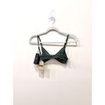 Saint Laurent NWT Logo Crystal Embellished Triangle Bra Green Women's Size M Photo 1