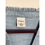 Old Navy  Women's Chambray Button-Up V-Neck Long Sleeve Shirt Denim Blue Medium Photo 3