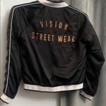 Forever 21 Black Bomber Jacket with White Accents Vision Street Wear Small Crop Photo 6