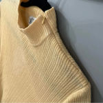 St. John Collection Shirt Yellow Ribbed Shirt Mock Neck Short Sleeve Size Medium Photo 5