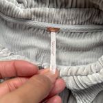 Free People  Gray Velvet Button Down Shirt Size Small My Best Top Oversized Photo 4