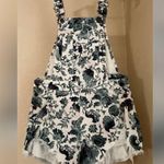 Pilcro NNWT Anthropologie  CUTOFF DUNGAREES Womens 27 Floral Blue Shorts Romper Photo 9