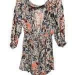 Free People  Women’s Size M Gray Floral Pretty & Free Off The Shoulder Romper Photo 5
