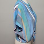 Buckle PATRONS OF PEACE Multicolored Stripe Tie Front Crop Top Size Medium Photo 4