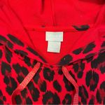 Chico's Zenergy Bright Red Cheetah Print Hoodie With Pockets Size 0 Photo 2