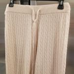 Magaschoni 💕💕 100% Cashmere Cable Knit Joggers ~ Oatmeal Heather Small S NWT Photo 2