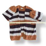 Miracle USA Striped Fluffy Cardigan Sweater Womens Size S/M Multicolor Boho Photo 3