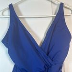 Tropical Escape Women's  Cobalt Blue Ruched V-Neck Swimsuit Size 8 EUC #7800 Photo 2
