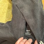 Aerie Ribbed Dark Grey Cropped Hoodie Sweatshirt Size Medium Photo 1