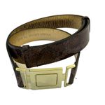Nine West Synthetic Leather Belt Adjustable gold tone buckle size M/L Photo 5