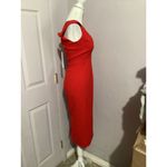Dress the Population  Sandy Midi Dress Red Sleeveless Sheath Size XS Photo 3
