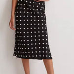 Madewell Layton black polka dot midi slip skirt 8 Photo 0