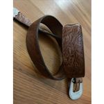 3D Belt Brown Leather Western Brown Womens Size 34 Silver Buckle Adjustable 1123 Photo 8
