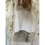 Meghan Matthews Cream/Green Floral Chiffon Tank Dress Size 16 Lined Ruffle Flowy Brown Photo 3