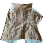 Womens Faux Suede Open Front Vest Size M Brown w/Sherpa Lining Raw Hem W/ Pocket Size M Photo 5