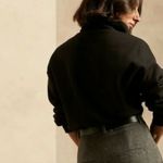 Banana Republic  Funnel-Neck Sweatshirt Black Photo 1