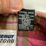 Energy zone  Womens Plaid Short Sleeve Button-Up Shirt Size L Pink/Brown Photo 3