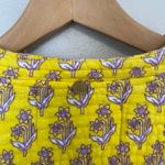 Antik Batik Mori Quilted Jacket Coat Womens Sz Medium Cotton Boho Yellow Floral Photo 11