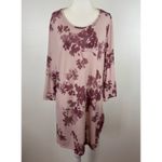 Chico's Womens Floral Side Slit Tunic Top Pink Sz 3 (XL) Feminine Flowy Longline Photo 1
