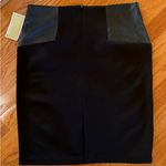 MICHAEL Michael Kors Black Skirt with Faux Black Leather and Gold Zipper Accents Size 4 Photo 3