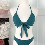 Mara Hoffman  Samba Wraparound Bikini Top + Bottom Teal Sz XS Photo 0