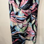 ZARA EUC Linen Blend Tropical Print Corset Ruched Midi Dress Size Small Photo 3