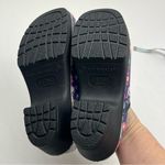 Cape Clogs Leno Sweden Purple Floral Black Leather Slip Resistant SZ 38 US 7.5 Photo 7