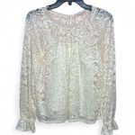 Lily Star Cream Lace Long Sleeve Blouse W/Cami. Size S Photo 0