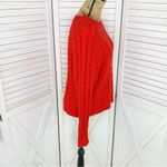 Aerie Cable Knit Crewneck Crop Sweater Red Small Photo 2