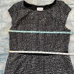Elle Black White Print Seamed Fit & Flare Cap Sleeve Dress Size XL Photo 5
