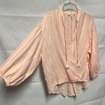 Lou & grey for LOFT Womens Top Medium Cotton Tasseled Puff Sleeve Crossover Boho Photo 3