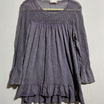 Altar'd State Blouse Top Women's Small Purple Netting 100% Cotton Ruffle Sleeve Photo 0