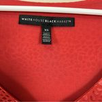 White House | Black Market  Burnt Red Orange Jacquard Silky Long Sleeve Top Sz XS Photo 4