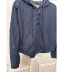 prAna  Blue Hemp & Tencell Cozy Up Illana Lace Up Hoodie, S Photo 6