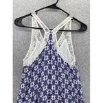 Paper Crane Women's Pull On Dress Sleeveless Coverup One Size Blue Lace Trim Photo 3
