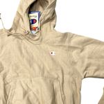 Champion ‎ Unisex Beige Pullover Hoodie xs Embroidered Logo Kangaroo Pocket Photo 2