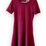 Athleta Maroon Short Sleeve Fit and Flare Dress Sporty Athleisure Women’s Small Photo 0