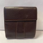 Loewe Vintage Brown Grained Calfskin Leather Compact Wallet - Preowned Photo 1