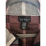 Nicole Miller  Size 2X/3X Plaid Zip Up Poncho Cape Sweater Tan Red Black Preppy Photo 5