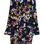 Adyson Parker Blue Floral Long Sleeve Tunic Top High Low Roll Tab Size L Photo 0