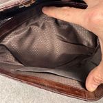 Vintage Eel Skin Shoulder Bag Deep Burgundy Flap Top Multiple Compartments Photo 6