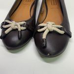 Hunter Dex Ballet Flat Slip On Shoes Dark Brown Leather Bow Size 37.5 | 7.5 Photo 1