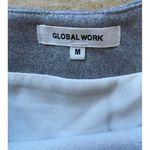 Global Work Gray Layered Long Sleeve Top with White Underlay Medium Size Photo 1